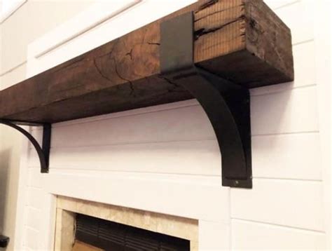 rustic metal fireplace mantel support brackets|fireplace mantel supports brackets.